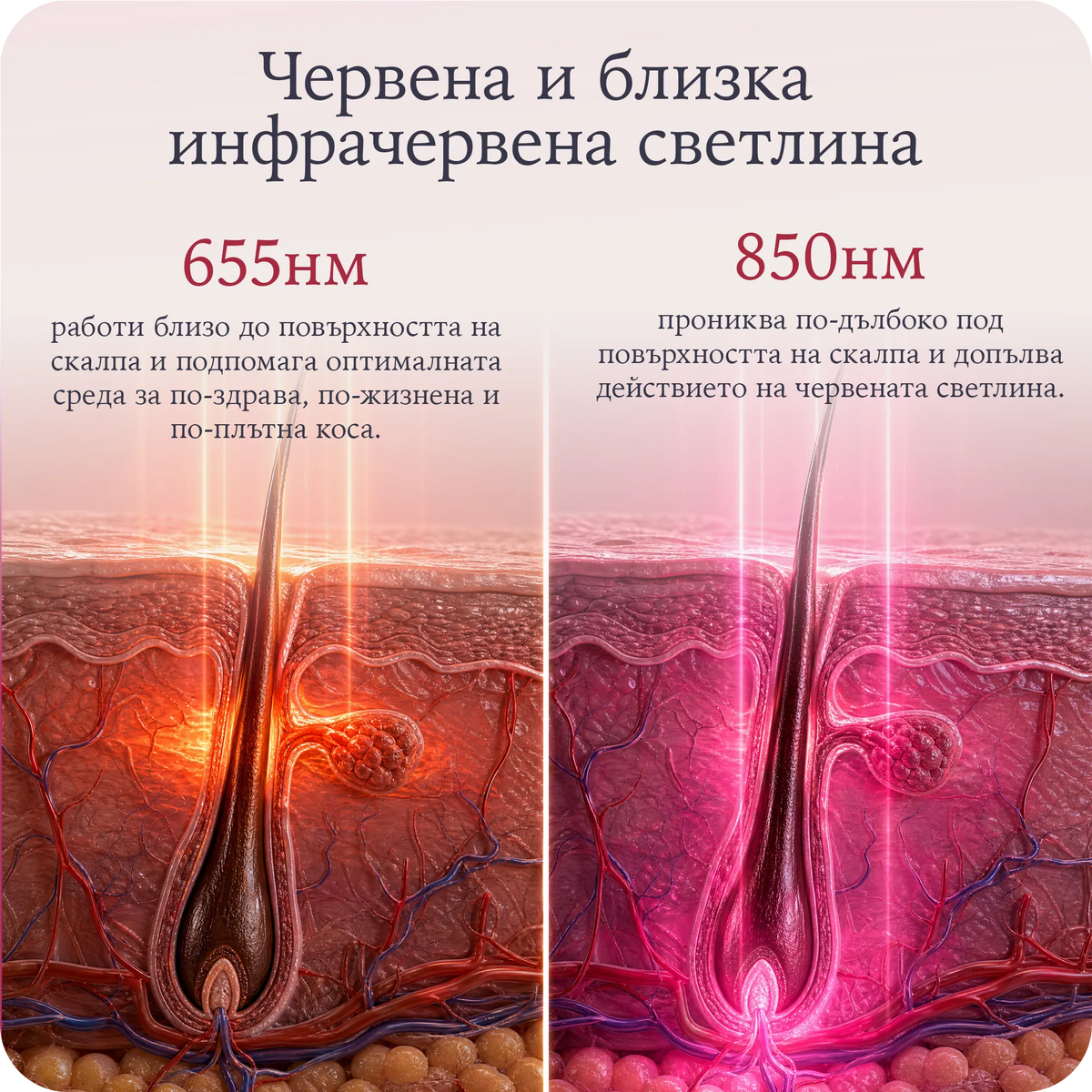LEDEN8 - LED четка с червена светлина за по-гъста и здрава коса – снимка 5
