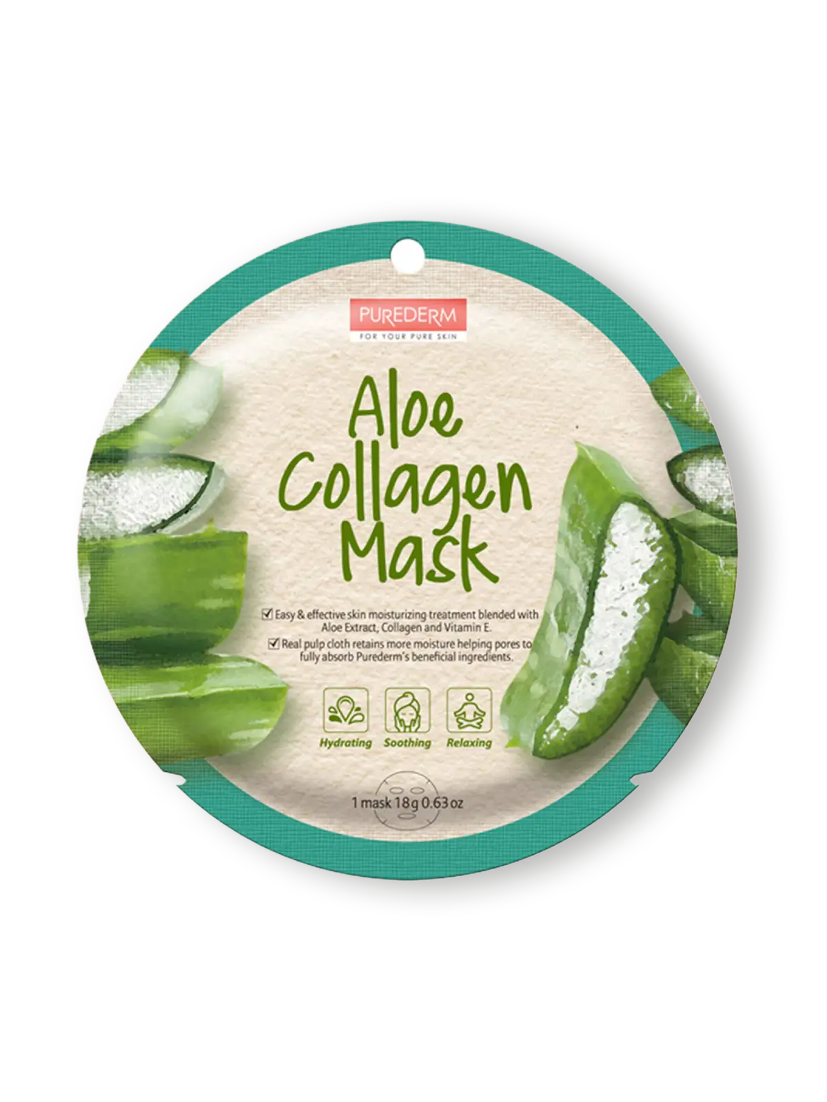 PUREDERM колагенова маска с алое вера