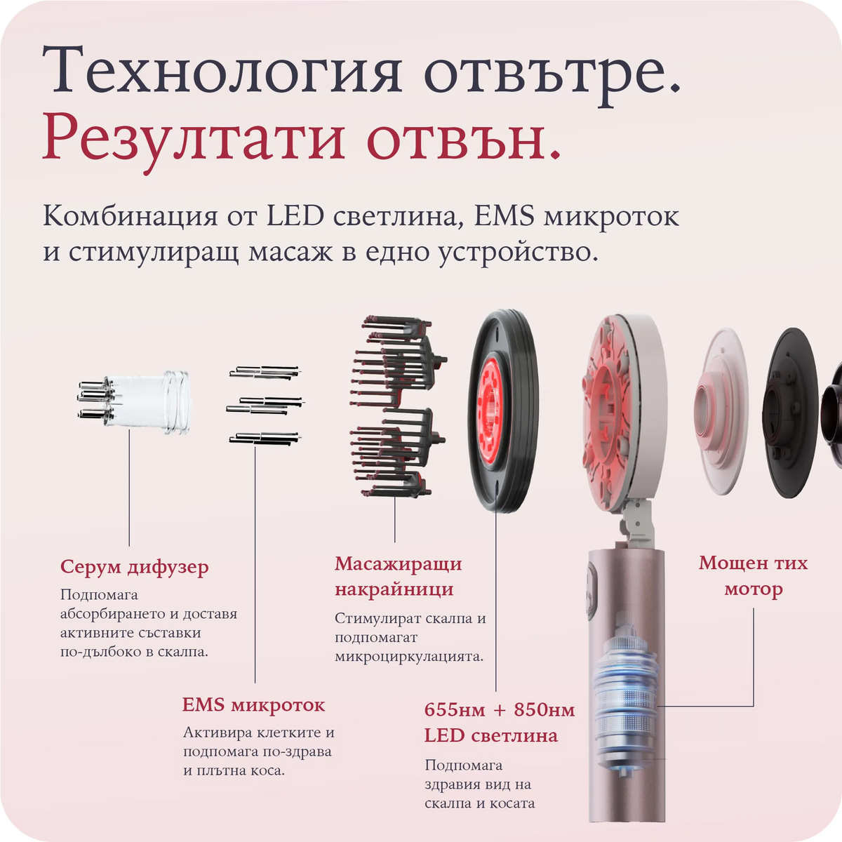 LEDEN8 - LED четка с червена светлина за по-гъста и здрава коса – снимка 9