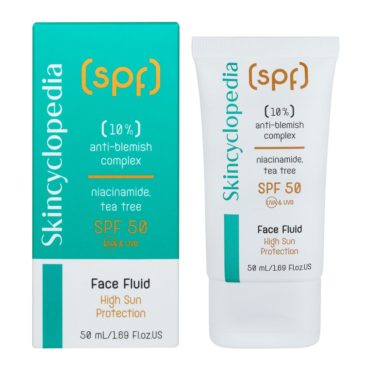 SKINCYCLOPEDIA SPF 50 слънцезащитен флуид за лице с 10% комплекс против несъвършенства