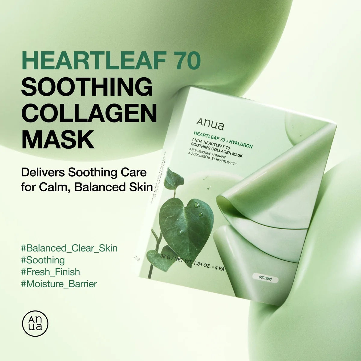 ANUA Heartleaf 70 Soothing Collagen Mask 1pc