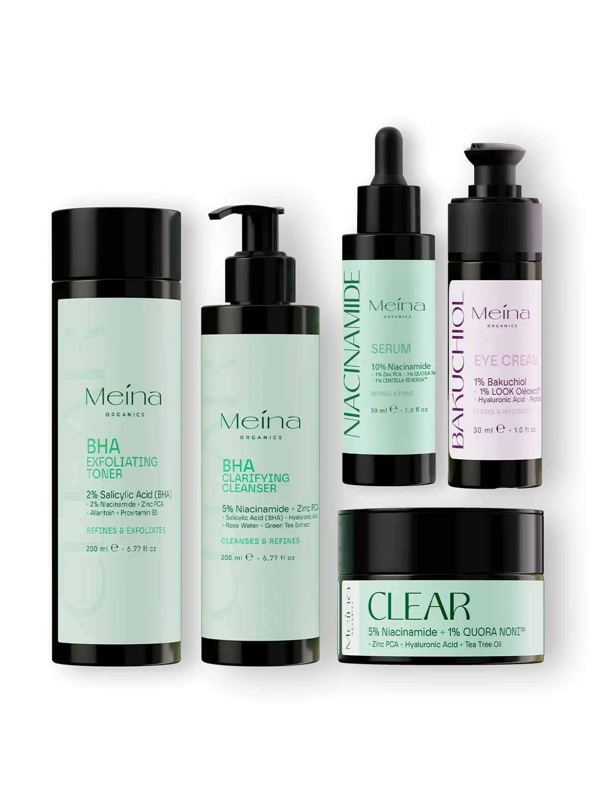 Meina Organics Clear Skin Routine & Bakuchiol Eye Cream