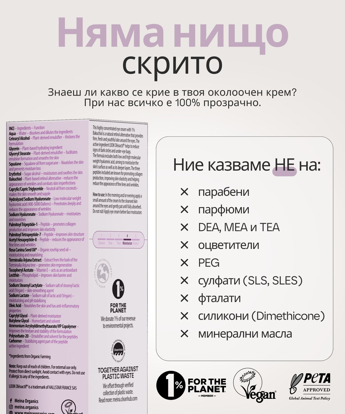 Meina Organics 1% Bakuchiol Eye Cream – снимка 7