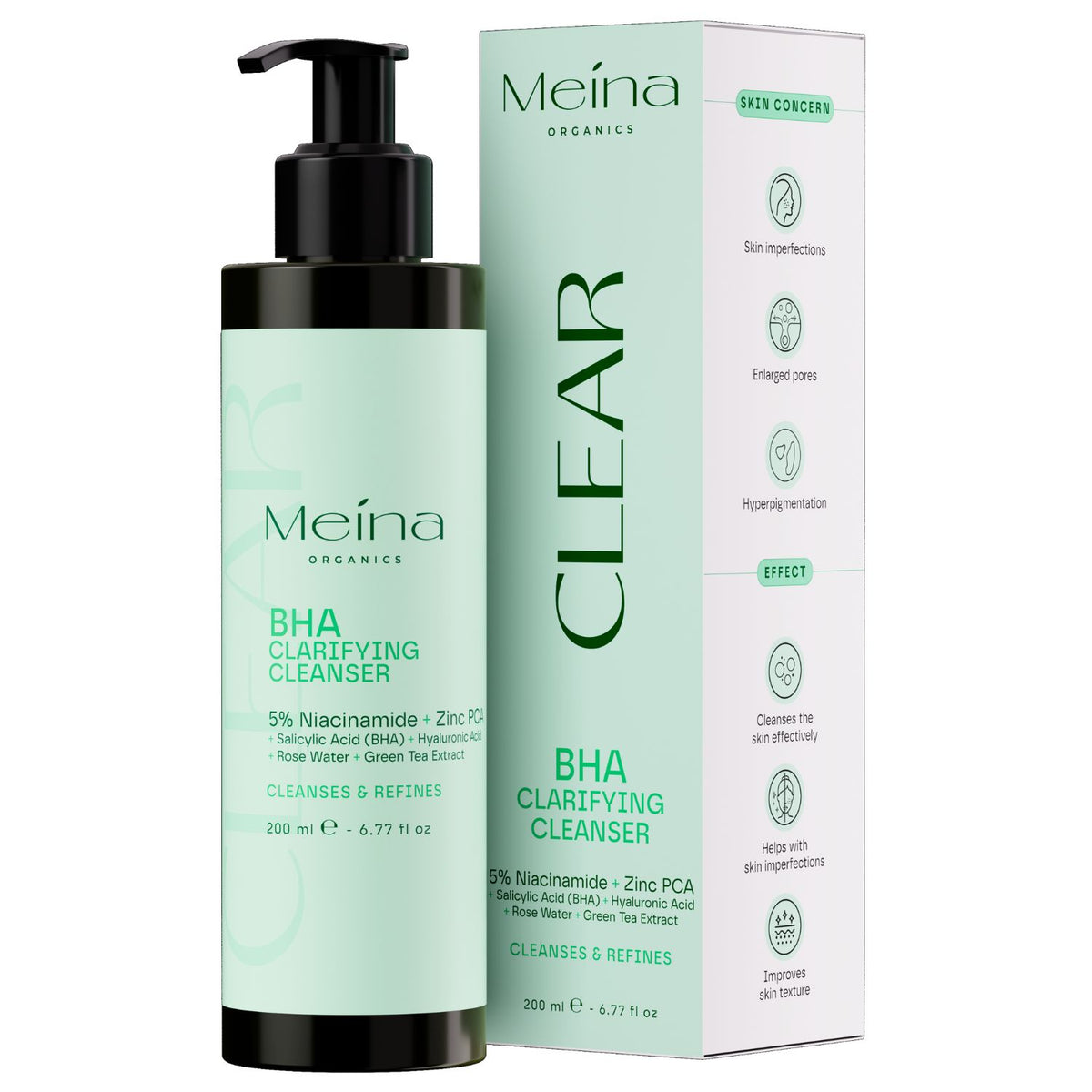 Meina Organics BHA Clear Cleanser with 5% Niacinamide