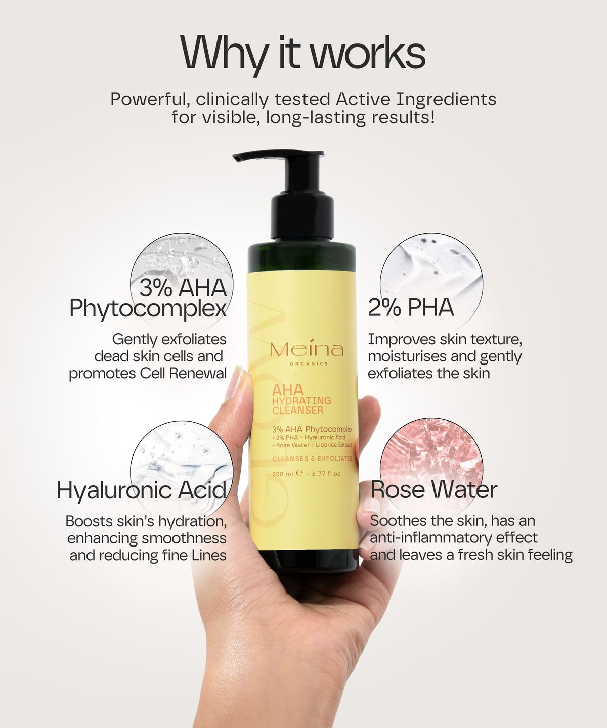 Meina Organics Glow Cleanser with AHA & PHA – снимка 3