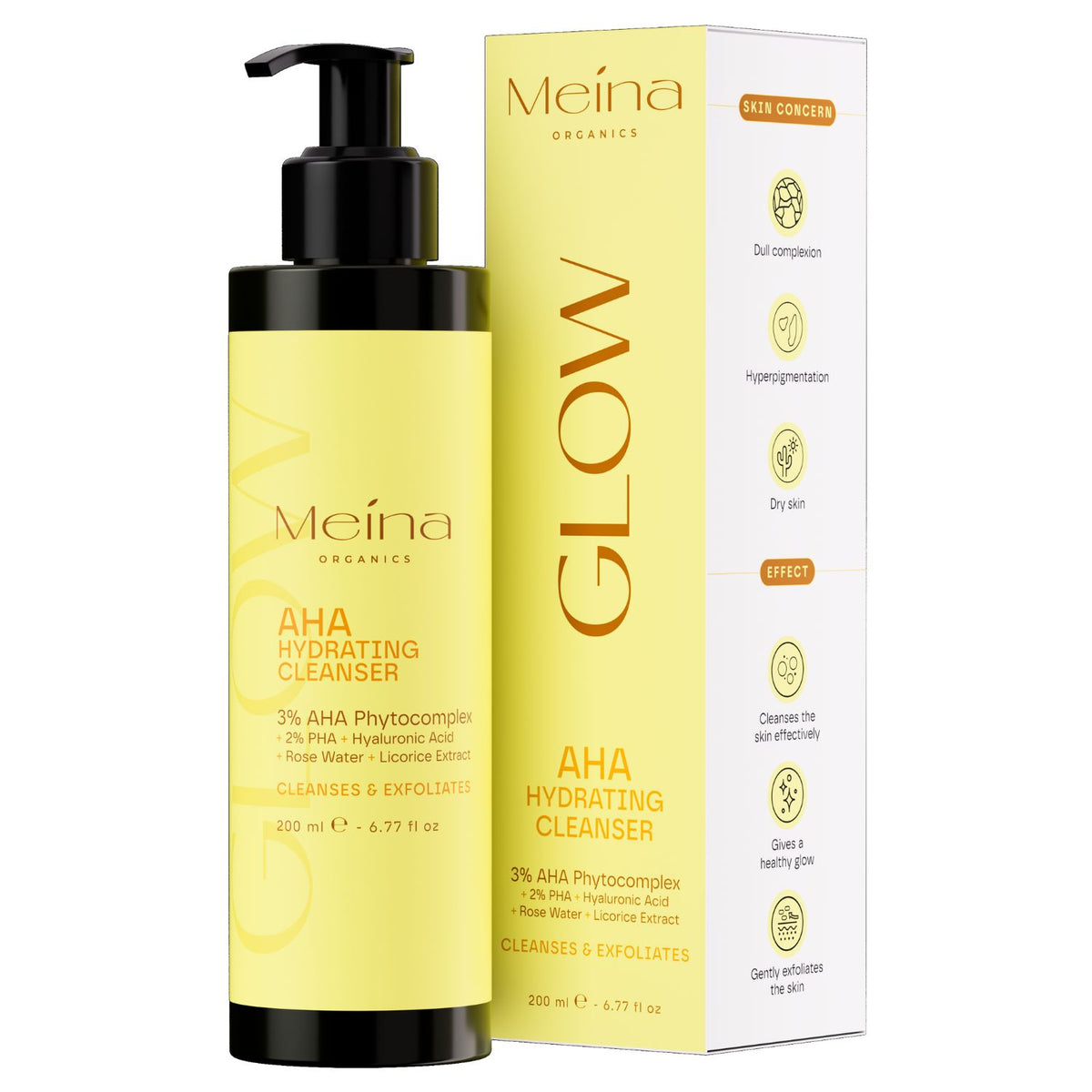 Meina Organics Glow Cleanser with AHA & PHA
