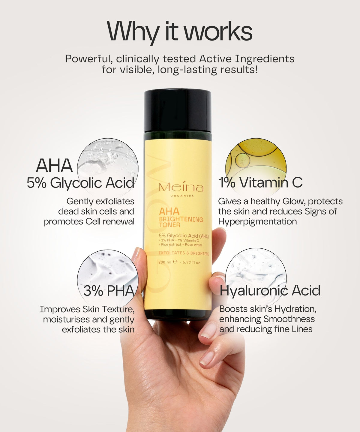 Meina Organics 5% AHA Glow Toner – снимка 3