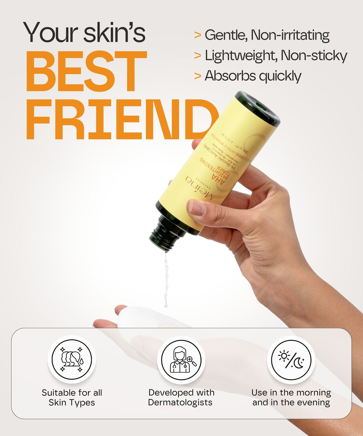 Meina Organics 5% AHA Glow Toner – снимка 6