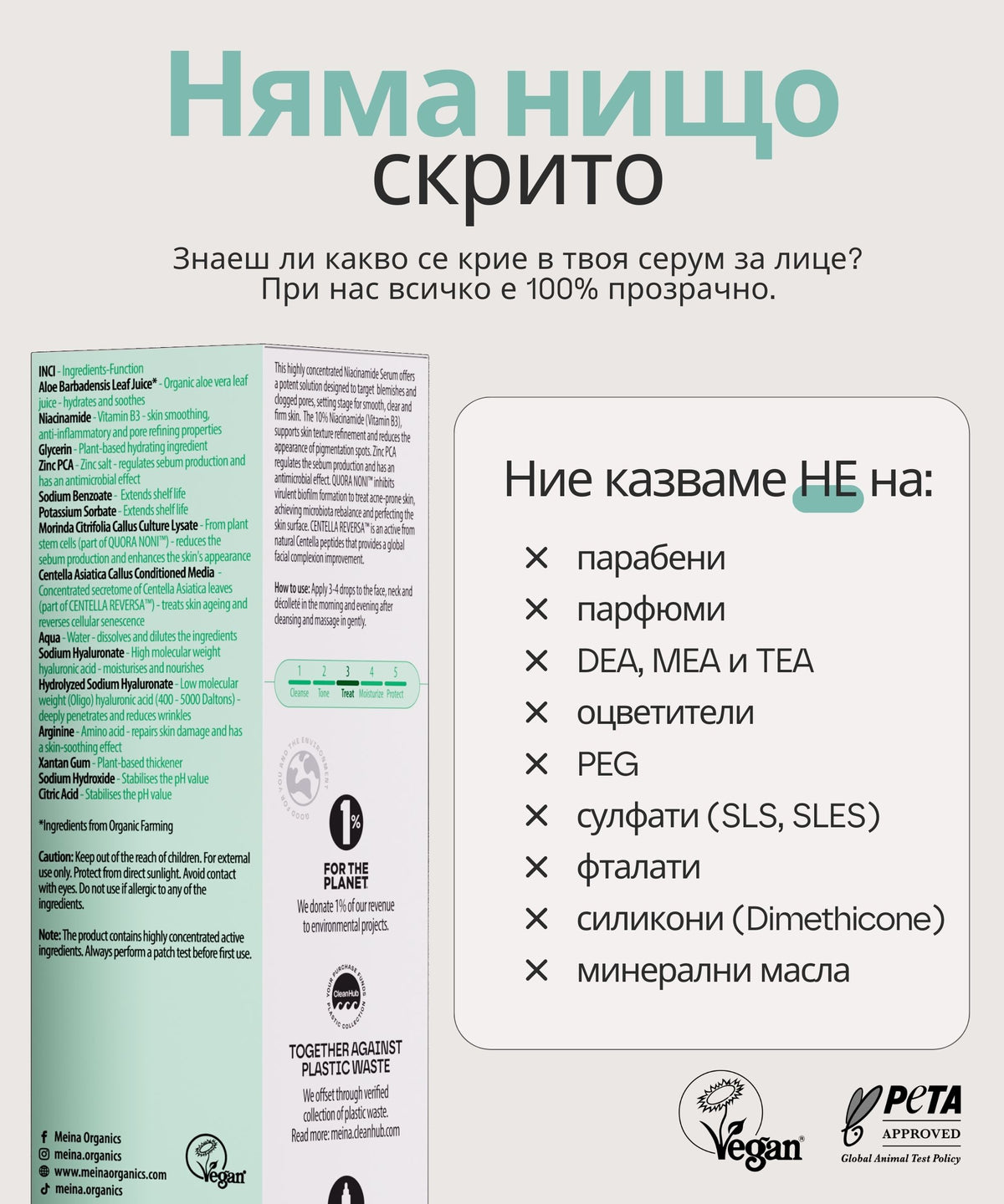 Meina Organics 10% Niacinamide CICA Serum – снимка 7